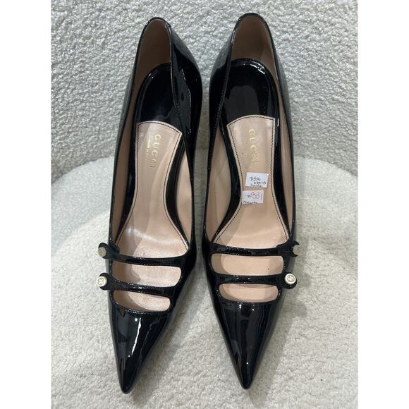 Gucci Black Patent Leather Mary Jane Heels  40 Good Condition with Dustbag & Box - Picture 1 of 10